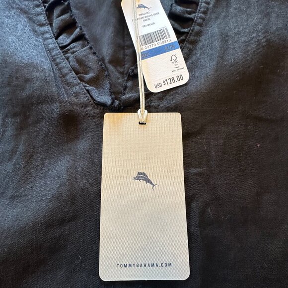 Tommy Bahama Two Palms Ruffle Shift Dress Black XL NWT - Picture 3 of 4